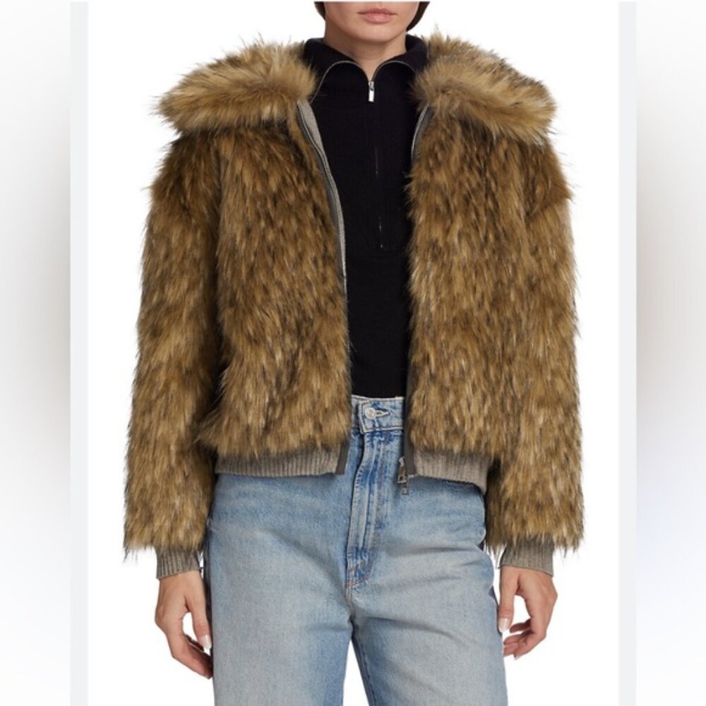 NAADAM Cashmere Wool Faux Fur Reversible Jacket
